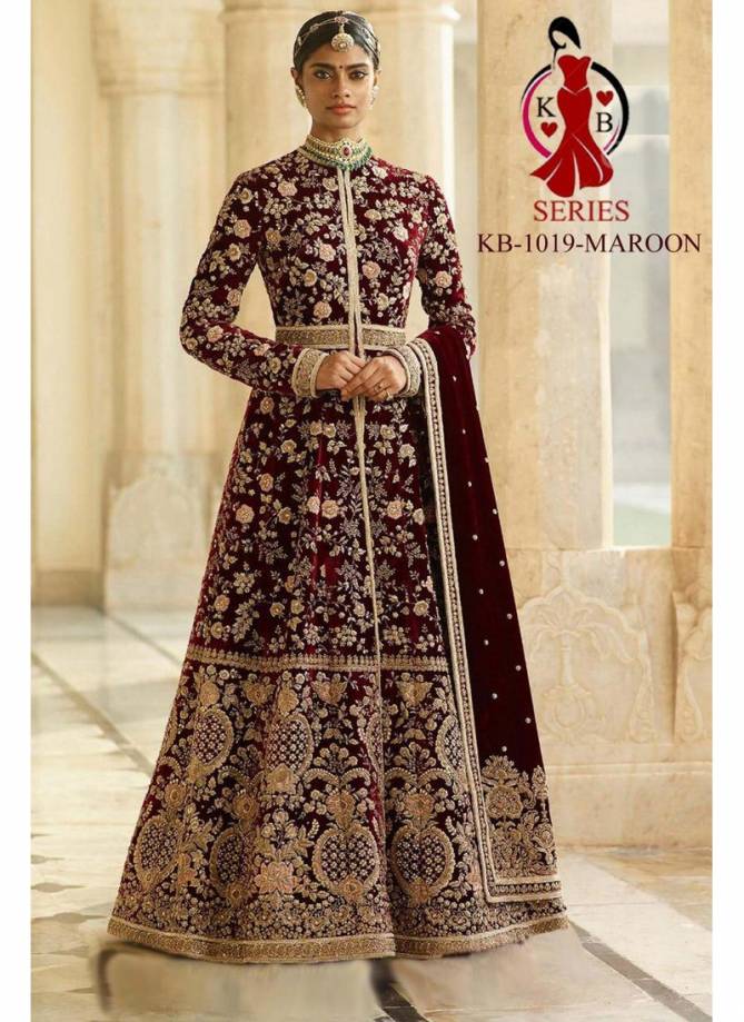 KB-1019 COLOURS Latest Designer Heavy Embroidery Worked Fancy Dori Work Velvet Weeding Wear Festive Wear Salwar Suit Collection